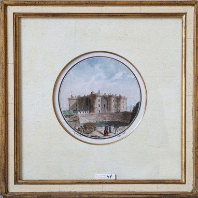D'après le XVIII ème Dix reproductions de gravure rondes Paris