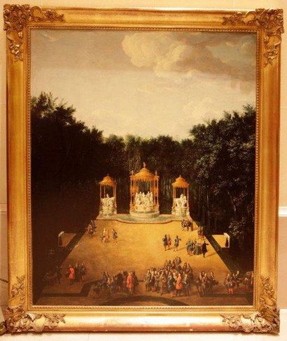 D'après des Ecole FRANCAISE XVIII ème «Les fêtes de Versailles» Deux répliques pouvant...