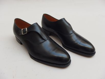 John LOBB Paire de chaussures à boucle en cuir noir, taille 9 ( très bon état quasi...
