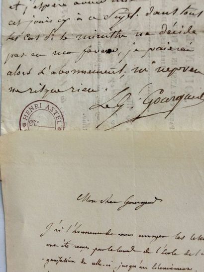 GOURGAUD, Gaspard Baron. Général, aide de camp et mémorialiste de Napoléon 1er… Note...