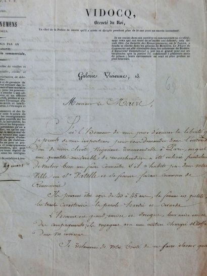 VIDOCQ, Eugène-François. Chef de la sûreté sous l'Empire et la restauration ; fondateur...
