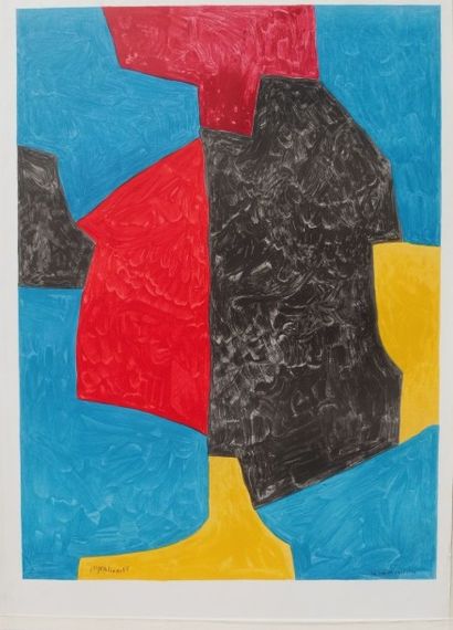 Serge POLIAKOFF (1900-1969), Serge POLIAKOFF (1900-1969),

Composition abstraite,

Lithographie...