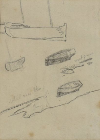 Paul GAUGUIN (1848-1903) Paul GAUGUIN (1848-1903)

Etude de barques ; Etude de rochers

Crayon... Gazette Drouot