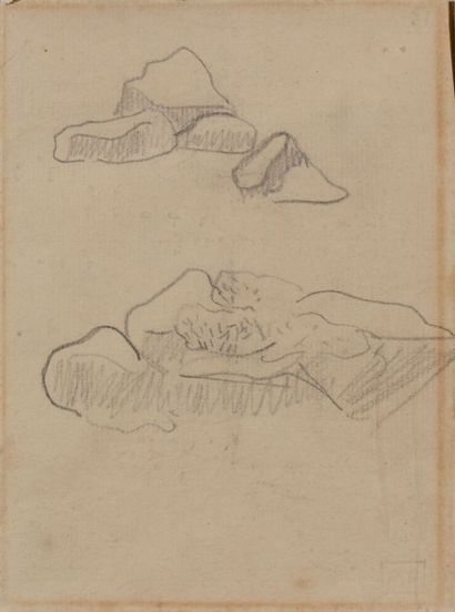 Paul GAUGUIN (1848-1903) Paul GAUGUIN (1848-1903)

Etude de barques ; Etude de rochers

Crayon...