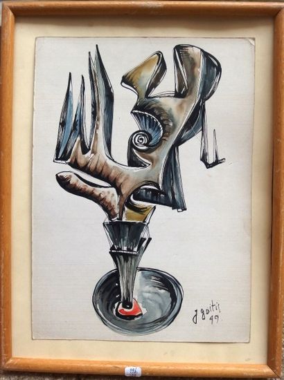 null Yannis GAITIS (1923-1984),

Vase abstrait,

encre signée,

34 x 25 cm.
