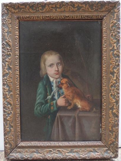 null Ecole ALLEMANDE XVIII ème, Portrait présumé de Goethe enfant, huile sur toile....