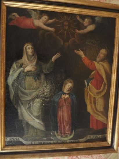 null Ecole FRANCAISE début XVIII ème, 

Présentation de Marie entre sainte Anne et...