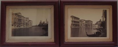 null Italie, début XXème,
deux photographies, vues de Venise et du Grand Canal. Cadre...