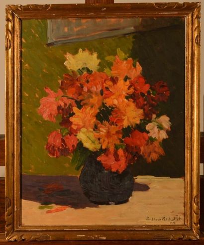 MESTRALLET Paul Louis (1886-) MESTRALLET Paul Louis (1886-) Vase de fleurs, huile...