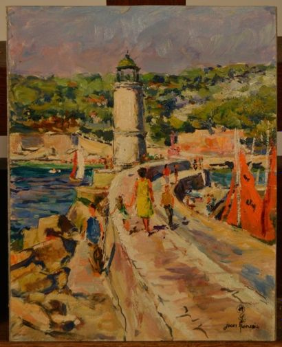 FRANÇOIS Jean (1903-1977), FRANÇOIS Jean (1903-1977), Le phare de Cassis, huile sur...