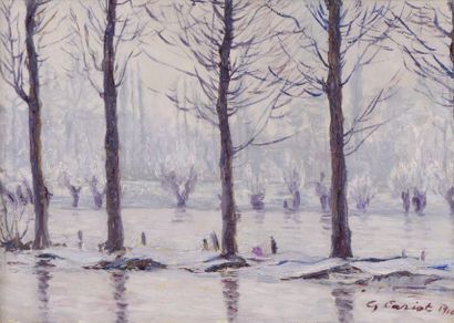 CARIOT Gustave (1872-1950), CARIOT Gustave (1872-1950), Inondations, 1910, Huile...