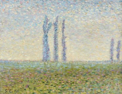 CARIOT Gustave (1872-1950), CARIOT Gustave (1872-1950), Paysage aux peupliers, 1915,...
