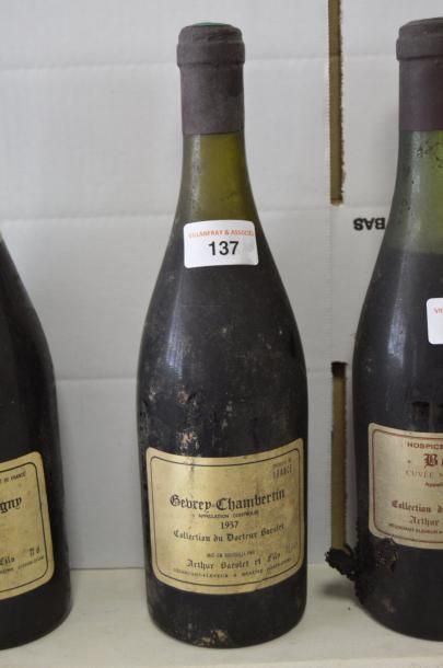 null 1 bouteille GEVREY-CHAMBERTIN A. Barolet 1937 (collection du Dr Barolet, LB)...