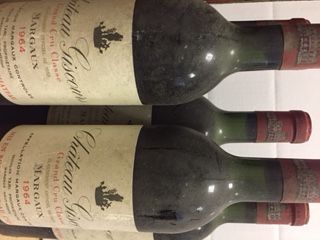null 5 bouteilles CH. GISCOURS, 3° cru Margaux 1964 (es, 1 TLB, 2 LB, 2 MB) 