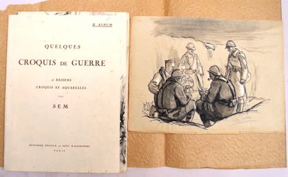 null Georges GOURSAT dit SEM (1863-1934), Quelques croquis de guerre, rare tirage...