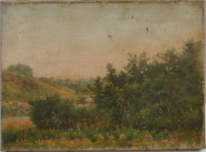 null Ecole FRANCAISE du XIXème, Matin à Fontaine Le Port, huile sur toile, 30 x 40...