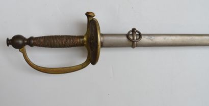 null Épée modèle 1887 de sous-officier, monture en laiton doré à coquille ployante,...