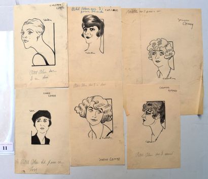 Raoul CABROL (1898-1956) : 6 dessins : CABROL : COHEN Léonie, Fusain sur papier calque,...