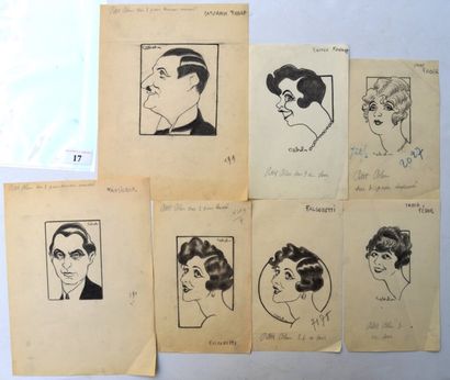 Raoul CABROL (1898-1956) : 6 dessins : CABROL : FABER Jane (1880-1968), actrice belge,...