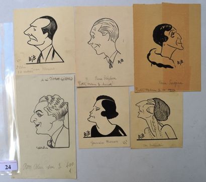 BIB ou Georges BREITEL (1888-1966), Raoul CABROL (1898-1956) : 6 dessins : BIB :...