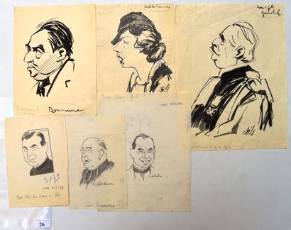 Raoul CABROL (1898-1956) , Claude BILS (1884-1968) (1884-1968) : 6 dessins : CABROL...