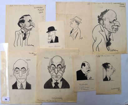 Raoul CABROL (1898-1956), BIB ou Georges BREITEL (1888-1966) : 7 dessins : BIB :...