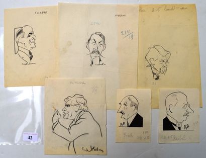 Raoul CABROL (1898-1956), BIB ou Georges BREITEL (1888-1966) : 6 dessins : CABROL...