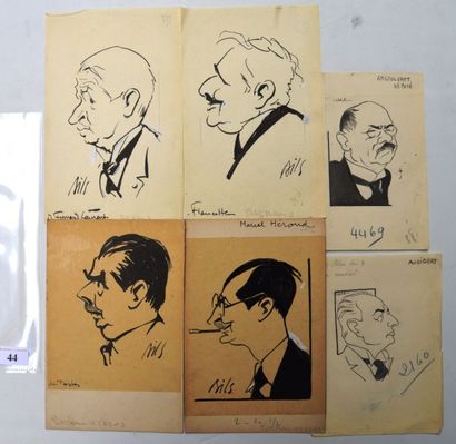 Raoul CABROL (1898-1956), Claude BILS (1884-1968) : 6 dessins : BILS : FERNAND-LAURENT...