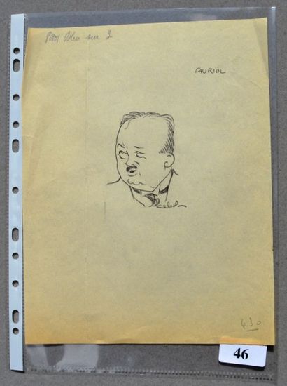 Raoul CABROL (1898-1956), Claude BILS (1884-1968) : 1 dessin : CABROL : AURIOL Vincent...