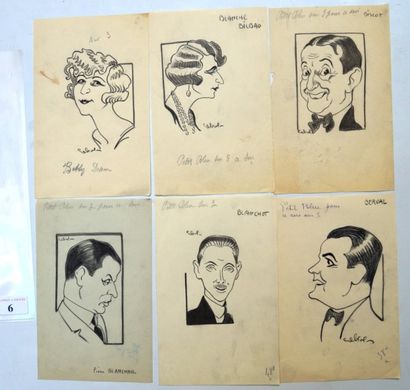 Raoul CABROL (1898-1956) : 6 dessins : CABROL : BERVAL Antonin Pasteur dit (1891-+1966),...