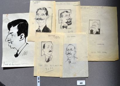 Raoul CABROL (1898-1956), Claude BILS (1884-1968) : 6 dessins : BILS : la FARDINIERE...