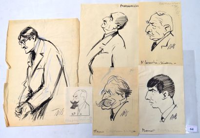 BIB ou Georges BREITEL (1888-1966), Claude BILS (1884-1968) : 6 dessins : BILS :...