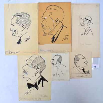 BIB ou Georges BREITEL (1888-1966), Claude BILS (1884-1968) : 6 dessins : BIB : MISTRAL...
