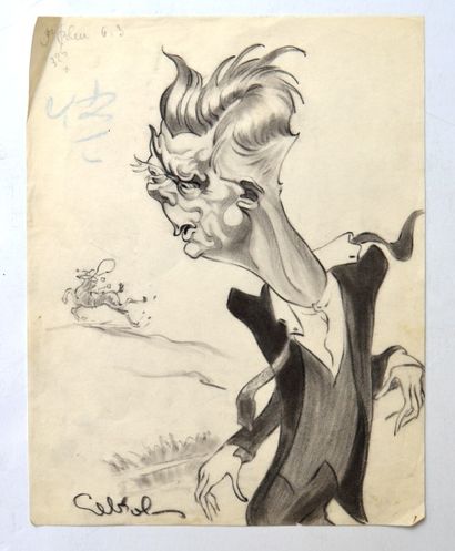 Claude BILS (1884-1968) et Raoul CABROL (1898-1956) : 2 dessins : CABROL : La Chute...
