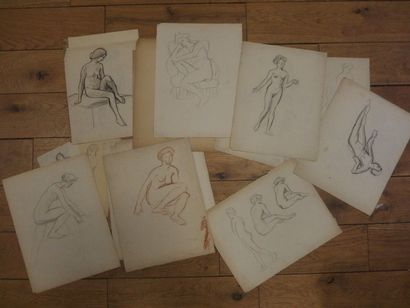 null Ecole FRANCAISE début XX ème,

Lot de 26 dessins de femmes nus.