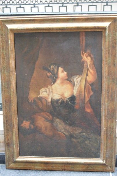 null Ecole ITALIENNE, Jeune fille aux rubans, huile sur toile, 91 x 60 cm. (rent...
