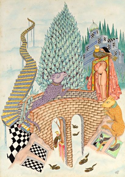 null Abbés SALADI (1950-1992) 

Paysage fantastique, 1984

Aquarelle, encre de chine...