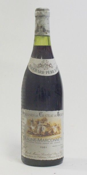 null 1 Bouteille Beaune Marconnets 1er cru - Bouchard 1981 Etiquette légérement ...