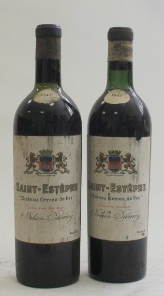 null 2 Bouteilles Chateau Ormes de Pez - St. Estephe 1947 Niveaux légérement bas...