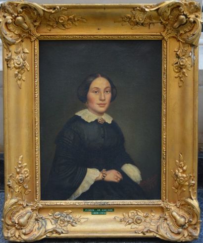 null Pierre de CONINCK (XIXème), Dame de qualité, toile. 36 x 28 cm.