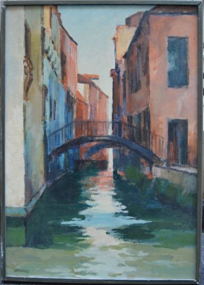 null MENARD (XX ème), Venise, Toile. 64 x 46 cm.