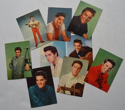 null Elvis PRESLEY, ensemble de 9 cartes postales couleur.