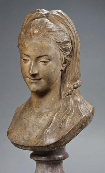 Marie-Anne COLLOT (Paris, 1748 - Nancy, 1821) Portrait de Marie Cathcart Buste en...