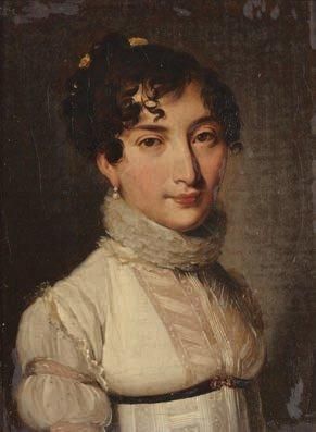 Louis Léopold BOILLY Portrait de femme à la robe blanche Huile sur toile - 22 x 16,5...