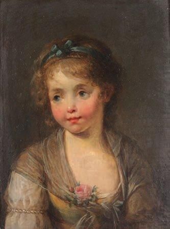 Étienne THEAULON (1739-1780) Portrait de Mlle de Sénac Huile sur panneau - 20,5 x...