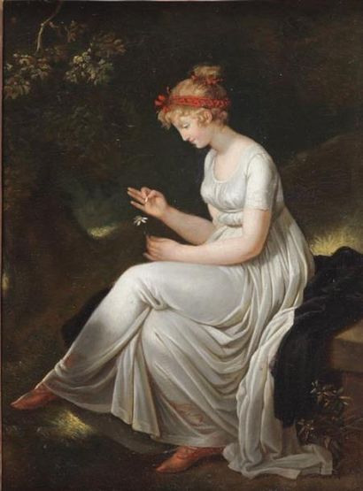 Mme VARILLAT née TORNEZY (expose au salon de 1795 à 1833) Une jeune fille cherchant...