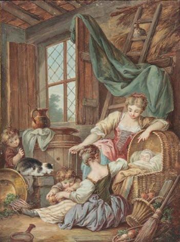 Attr. à Pierre-Antoine BAUDOUIN (1723-1769) Les fruits du ménage, d'après François...