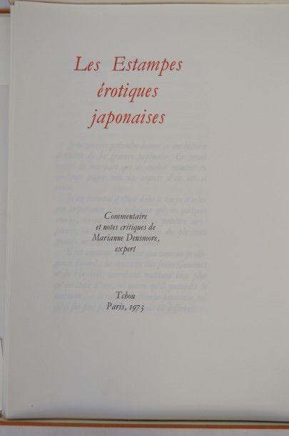 null Un album d' estampes érotiques japonaises. Paris, Tchou, 1973. Lot comprenant...