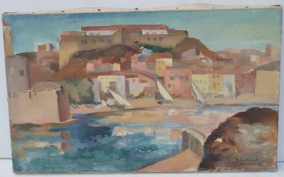 Abel GERBAUD (1888-1954) Abel GERBAUD (1888-1954), Collioure, huile sur toile signée...