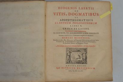null Par DIOGENIS LARTII, De vitis, dogmatibus et apophthegmatibus clarorum philosophorum...